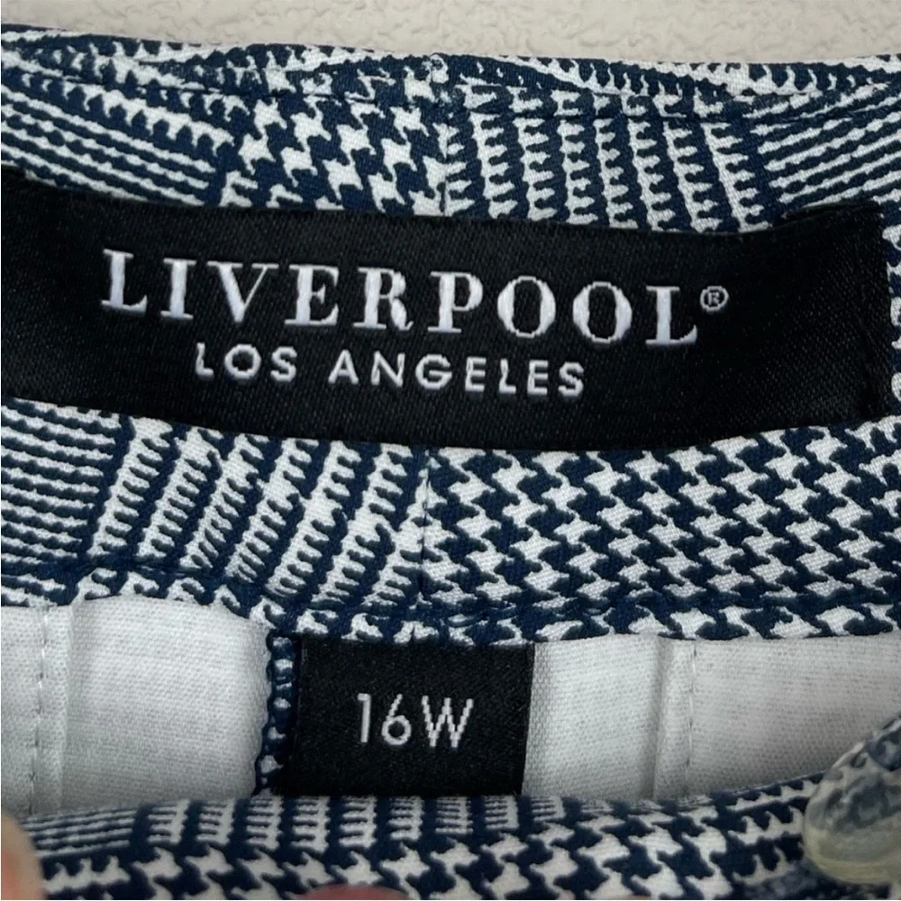 Liverpool navy blue/white plaid trouser pants 16W - Picture 4 of 6